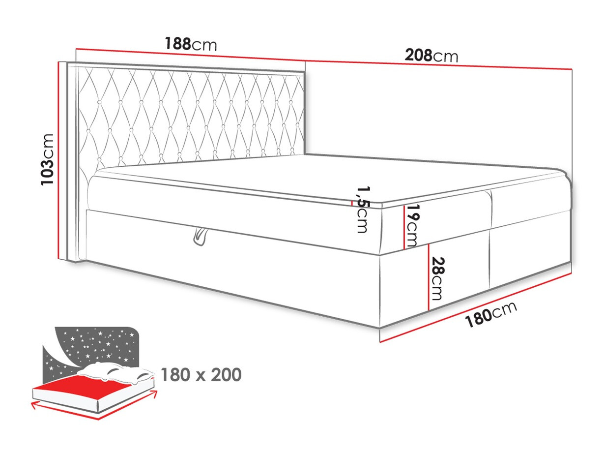 Lit boxspring Navis II (Faro 7)