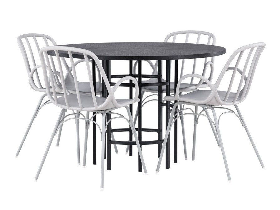 Salle à manger complète Dallas 3914 (Gris clair)