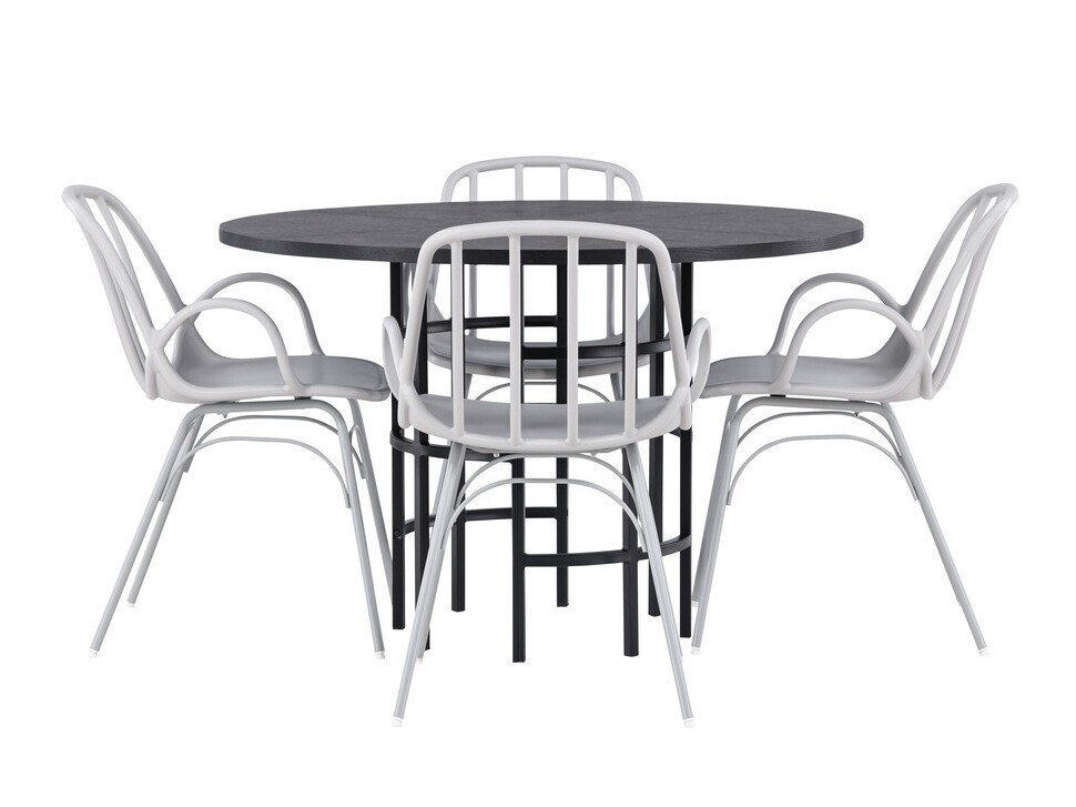 Salle à manger complète Dallas 3914 (Gris clair)