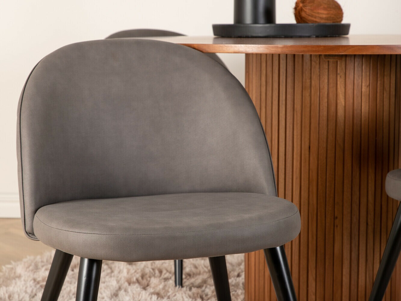 Salle à manger complète Dallas 3071 (Gris + Noir)
