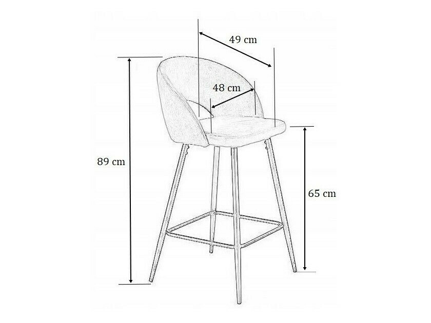 Chaise de bar mi-hauteur Houston 881 (Beige + Noir)