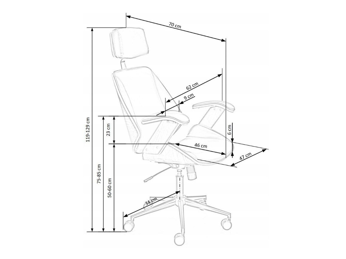 Chaise de bureau Houston 1490 (Noir + Noix)