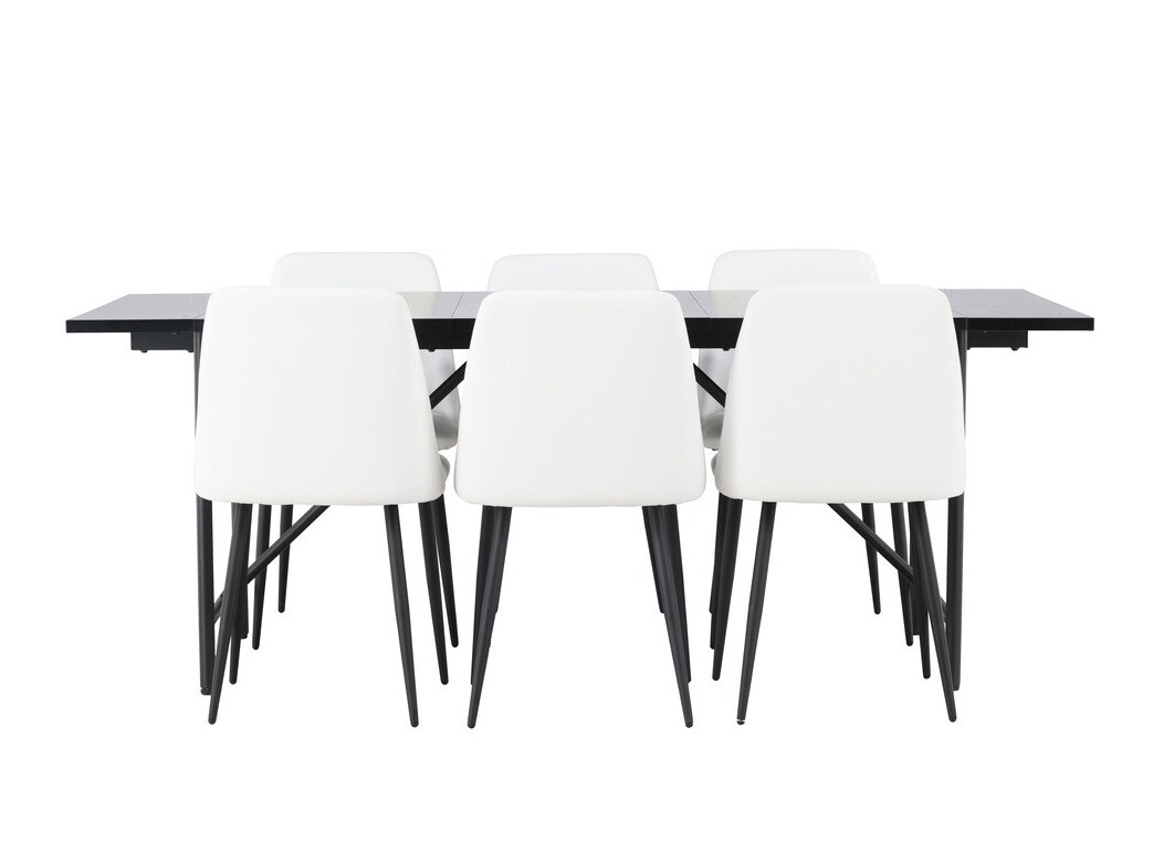 Salle à manger complète Dallas 3960 (Blanc + Noir)