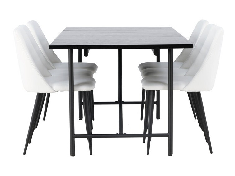 Salle à manger complète Dallas 3960 (Blanc + Noir)