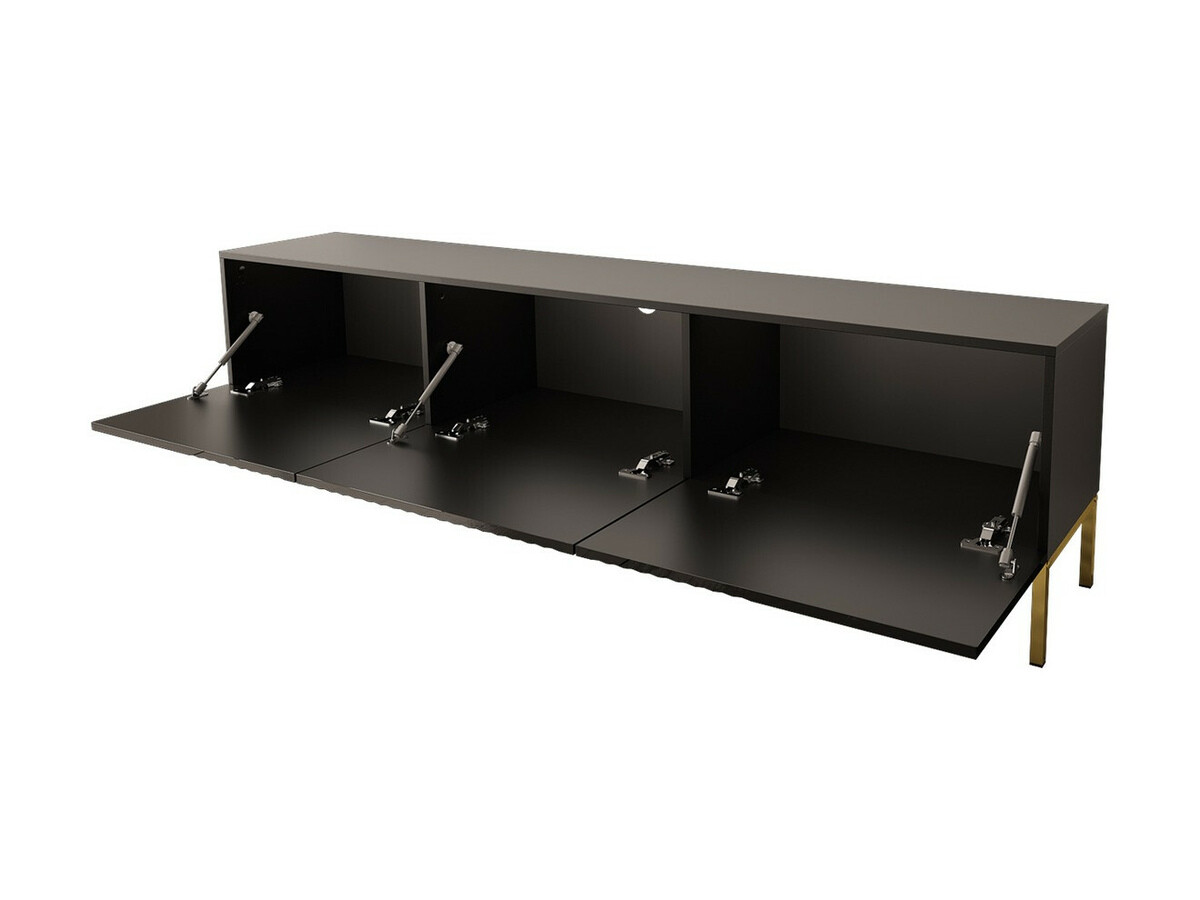 Meuble TV Levelbu 103 (Noir + Noir brillant)