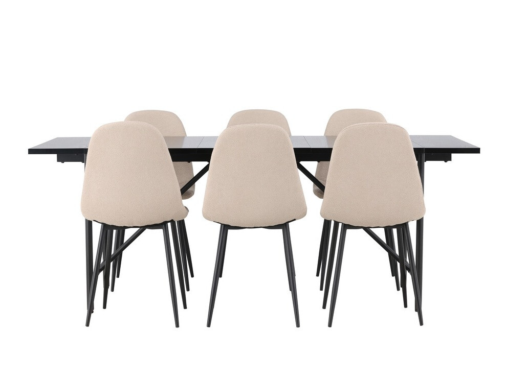 Salle à manger complète Dallas 3964 (Beige + Noir)