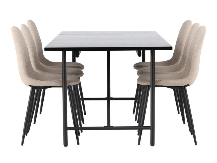 Salle à manger complète Dallas 3964 (Beige + Noir)