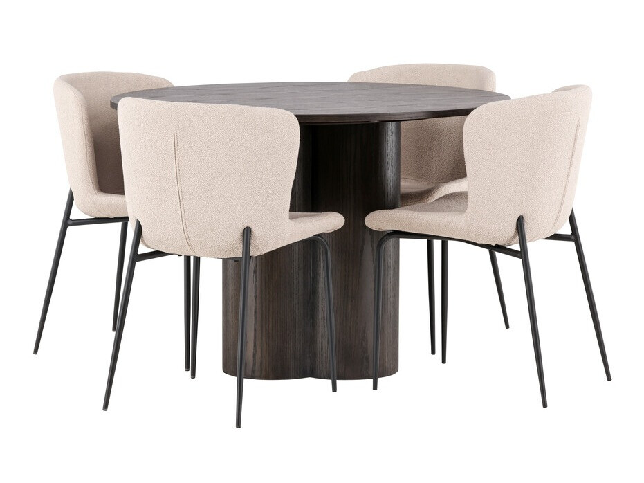 Salle à manger complète Dallas 3989 (Beige + Noir)