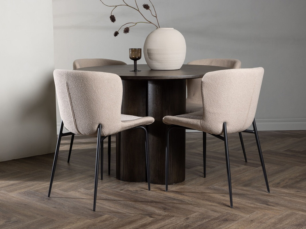 Salle à manger complète Dallas 3989 (Beige + Noir)