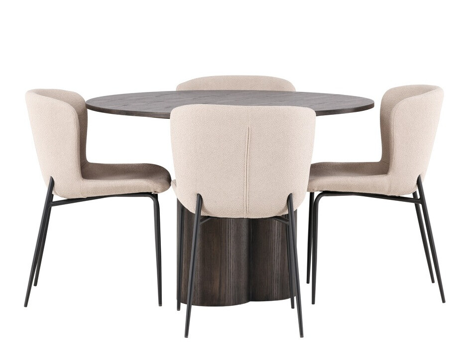 Salle à manger complète Dallas 3989 (Beige + Noir)