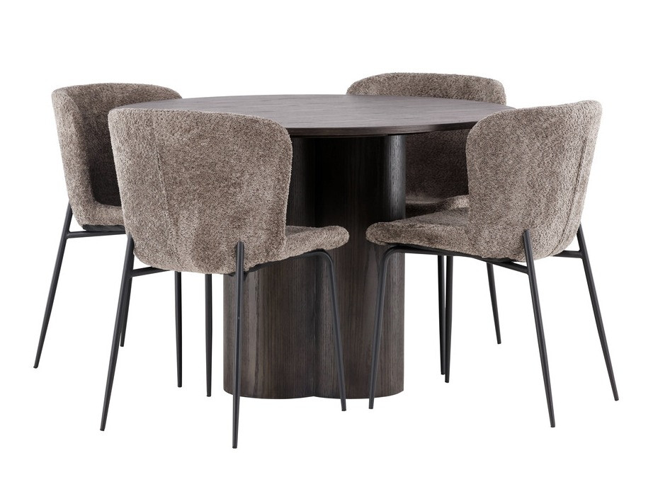 Salle à manger complète Dallas 3989 (Marron + Noir)