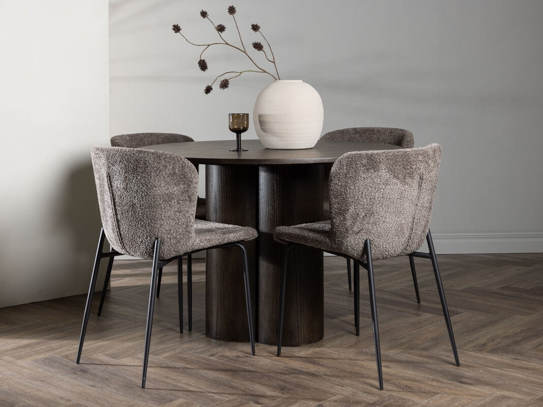 Salle à manger complète Dallas 3989 (Marron + Noir)
