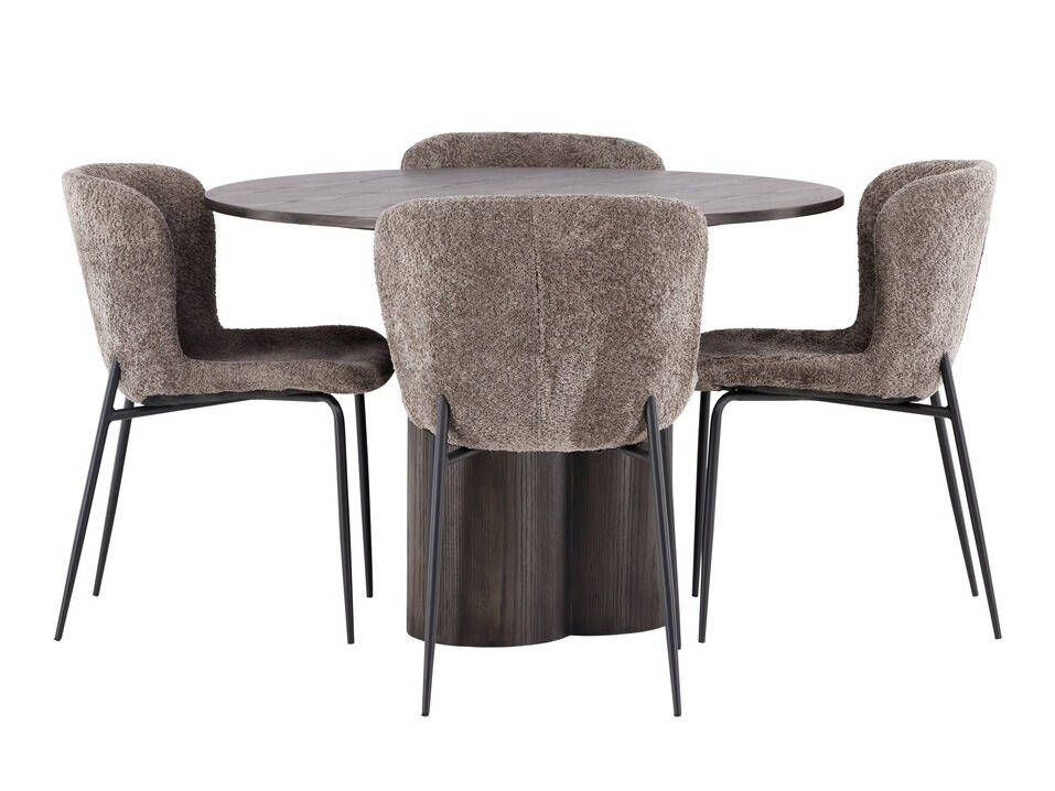 Salle à manger complète Dallas 3989 (Marron + Noir)