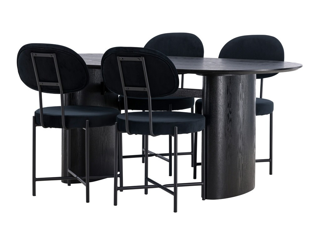 Salle à manger complète Dallas 3997 (Noir)