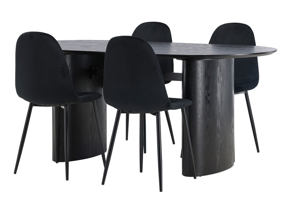 Salle à manger complète Dallas 3998 (Noir)