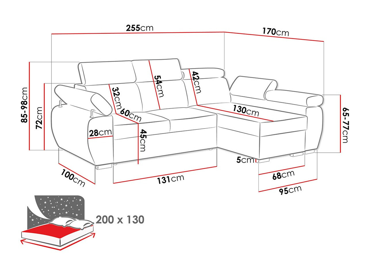 Canapé d'angle Columbus 192 (Poso 110)