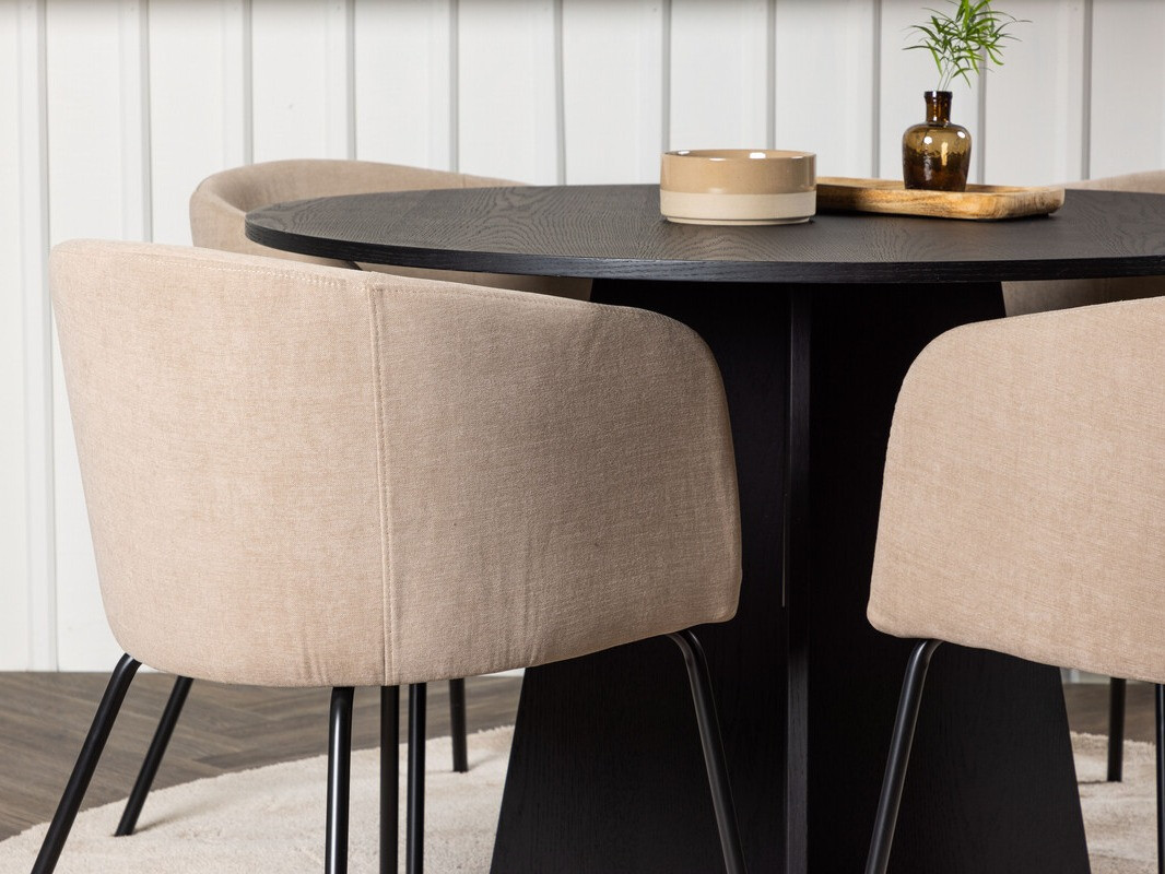 Salle à manger complète Dallas 4006 (Beige + Noir)