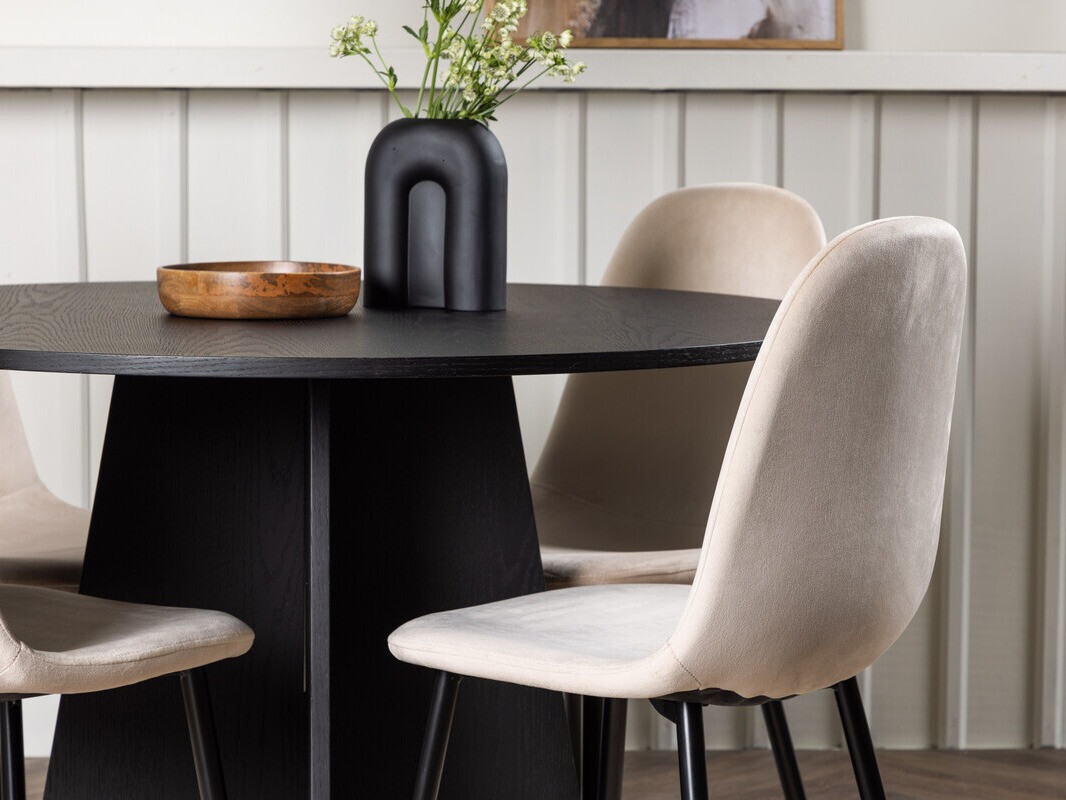 Salle à manger complète Dallas 4008 (Beige + Noir)