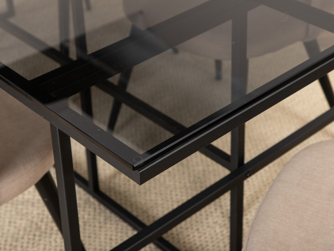 Salle à manger complète Dallas 3042 (Beige + Noir)