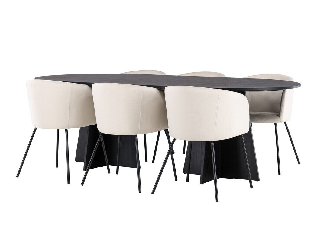 Salle à manger complète Dallas 4019 (Crème)