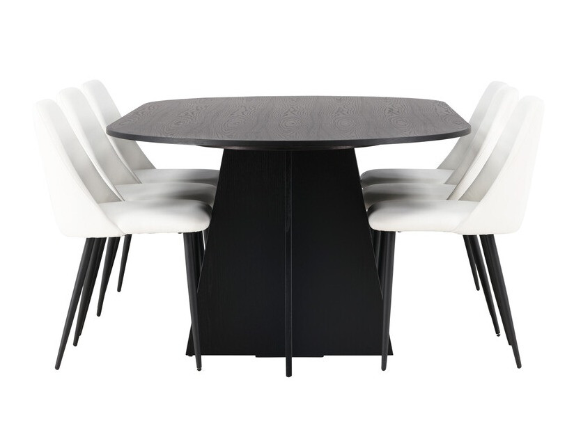 Salle à manger complète Dallas 4020 (Blanc + Noir)