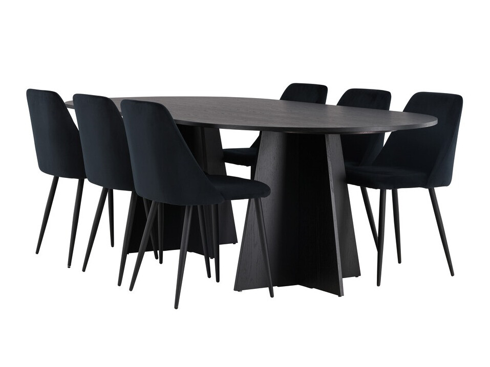 Salle à manger complète Dallas 4020 (Noir)
