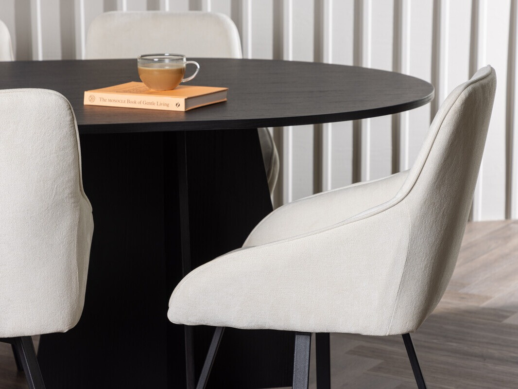 Salle à manger complète Dallas 4021 (Beige + Noir)