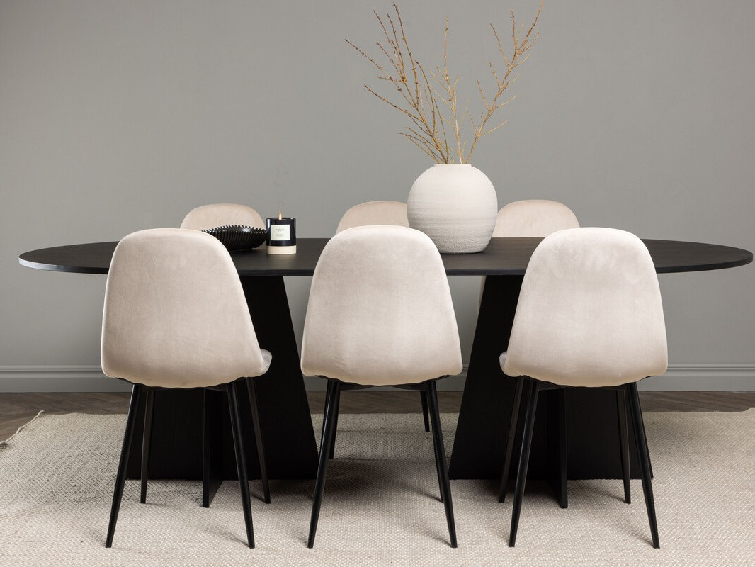 Salle à manger complète Dallas 4032 (Beige + Noir)