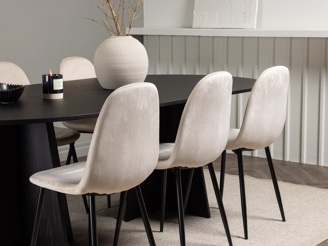 Salle à manger complète Dallas 4032 (Beige + Noir)
