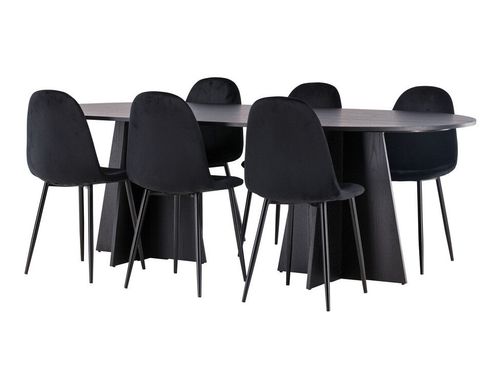 Salle à manger complète Dallas 4032 (Noir)