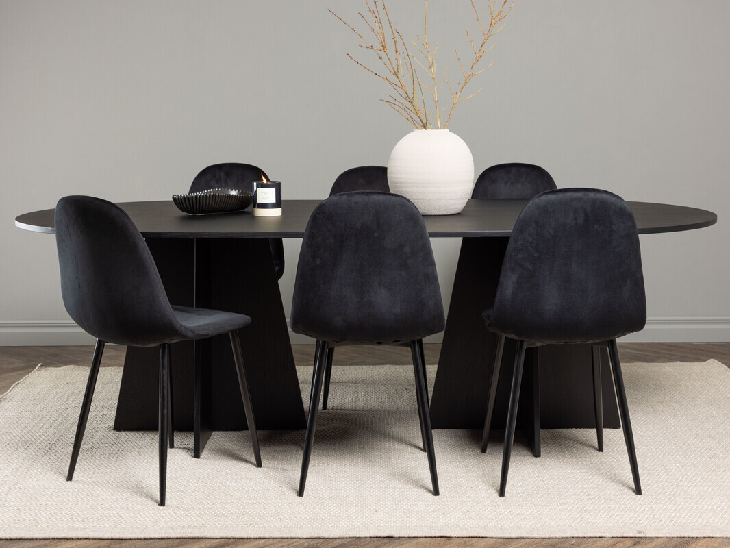 Salle à manger complète Dallas 4032 (Noir)