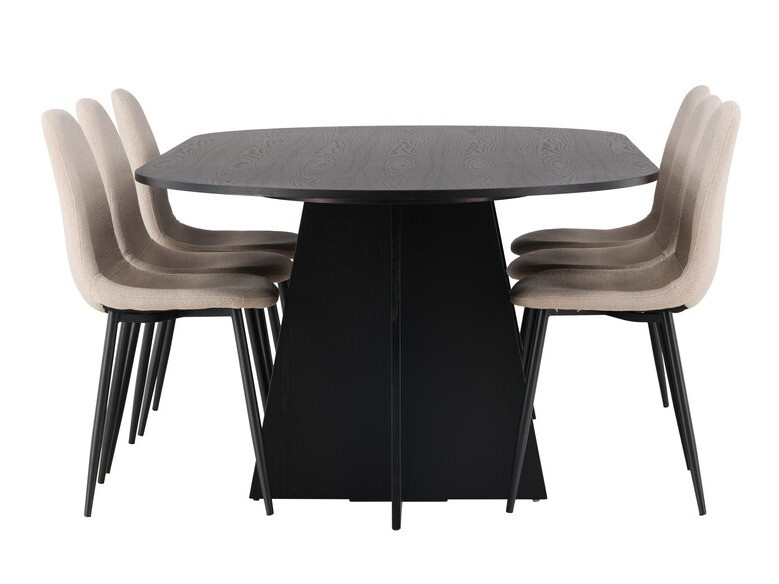 Salle à manger complète Dallas 4033 (Beige + Noir)