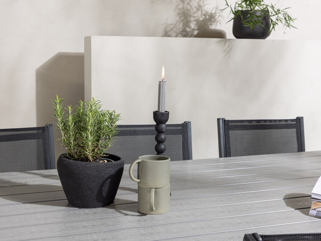 Ensemble table et chaises Dallas 4037 (Gris + Blanc)