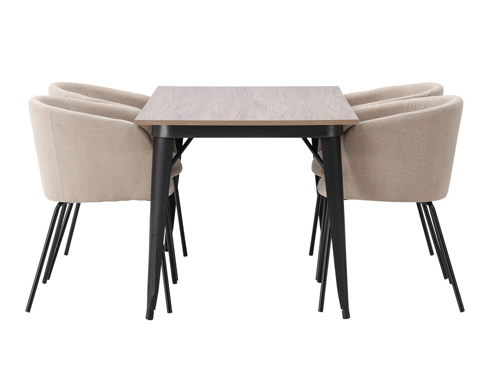 Salle à manger complète Dallas 4044 (Beige + Noir)