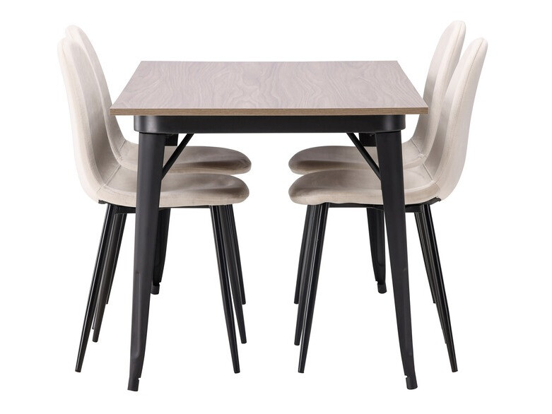 Salle à manger complète Dallas 4046 (Beige + Noir)