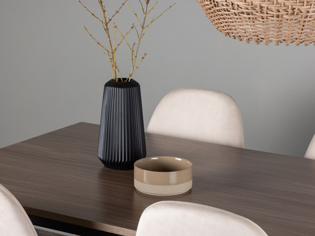 Salle à manger complète Dallas 4046 (Beige + Noir)