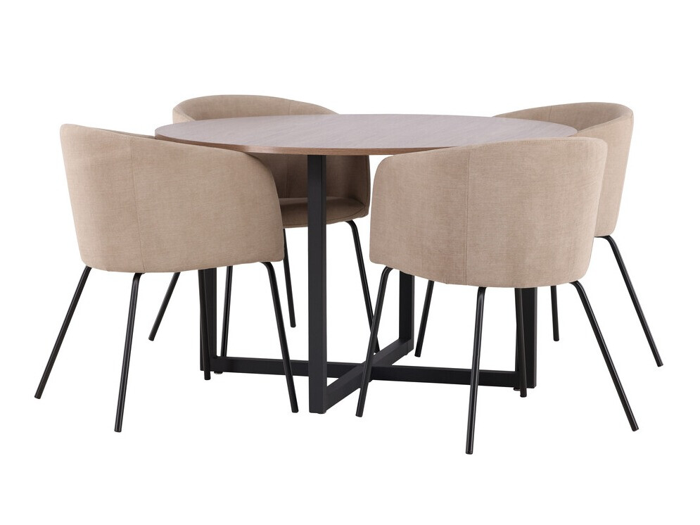 Salle à manger complète Dallas 4052 (Beige + Noir)