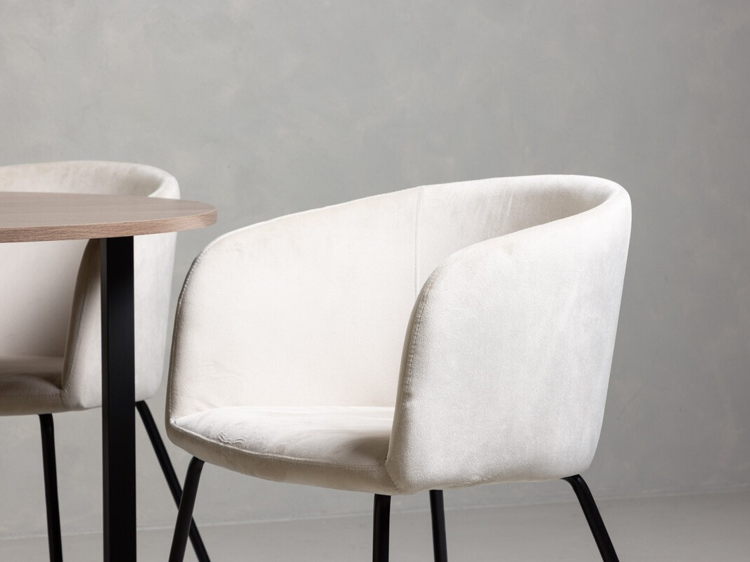 Salle à manger complète Dallas 4052 (Crème + Noir)