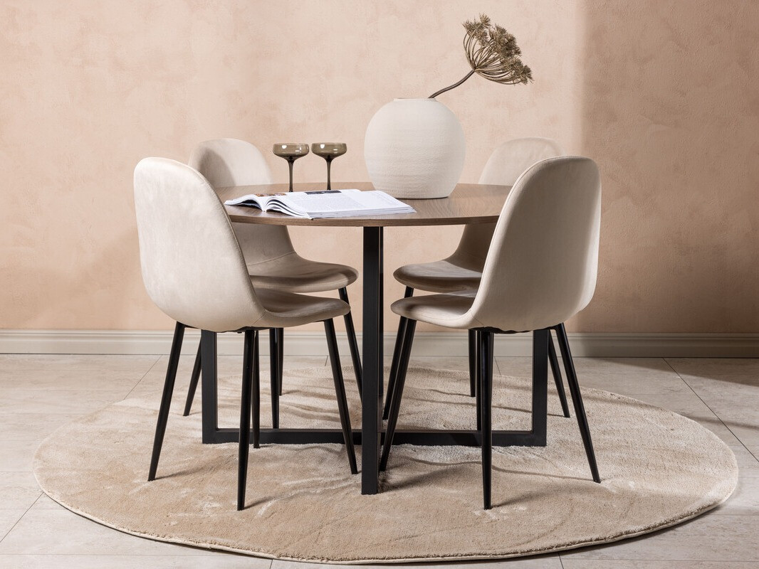 Salle à manger complète Dallas 4054 (Beige + Noir)