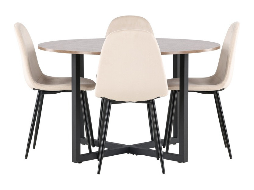 Salle à manger complète Dallas 4054 (Beige + Noir)
