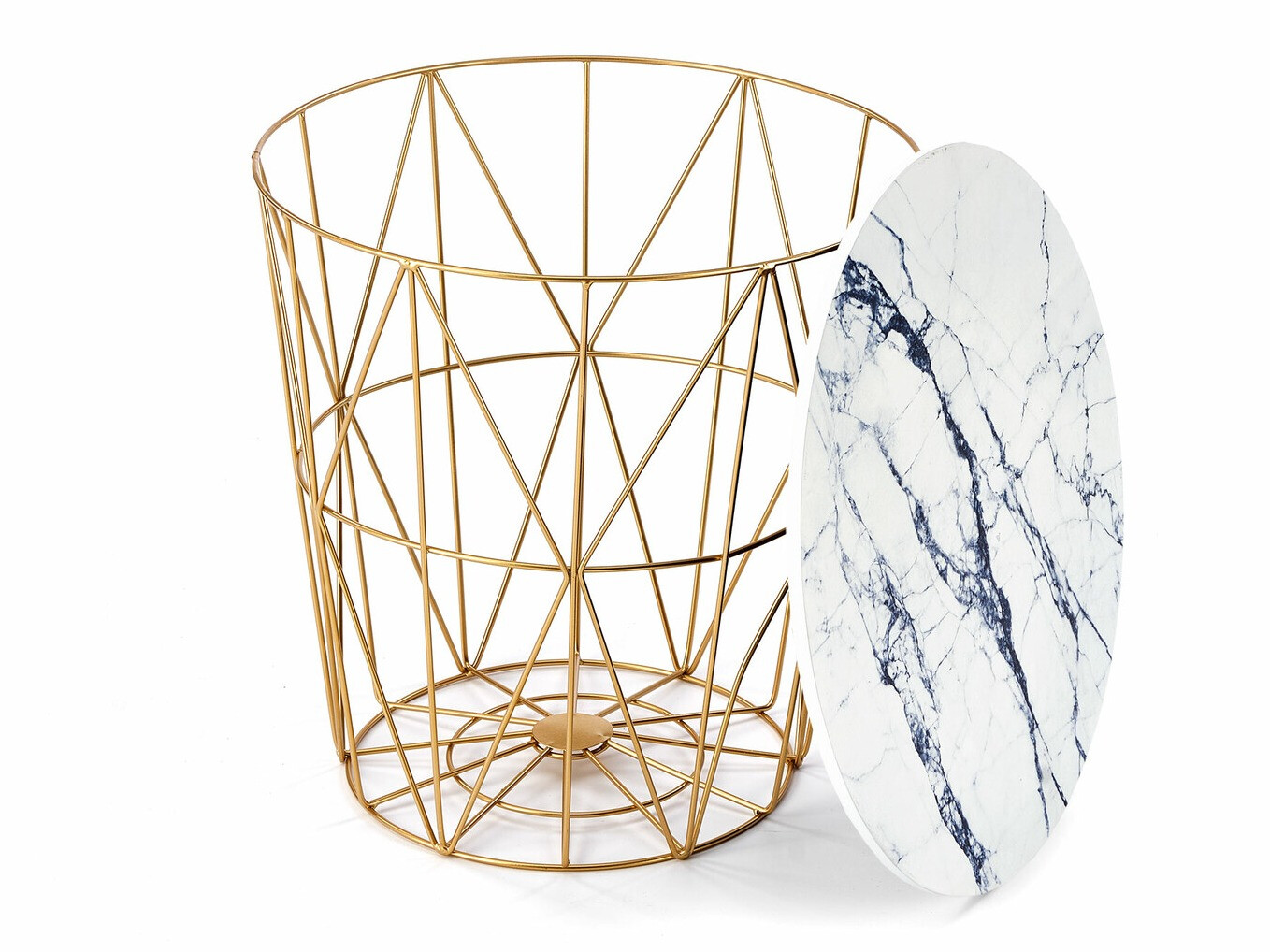 Table basse Houston 1454 (Doré + Marbre blanc)