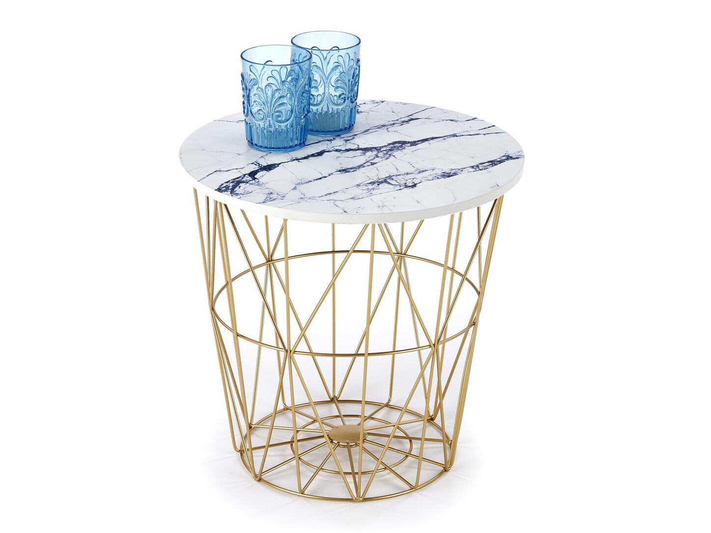Table basse Houston 1454 (Doré + Marbre blanc)