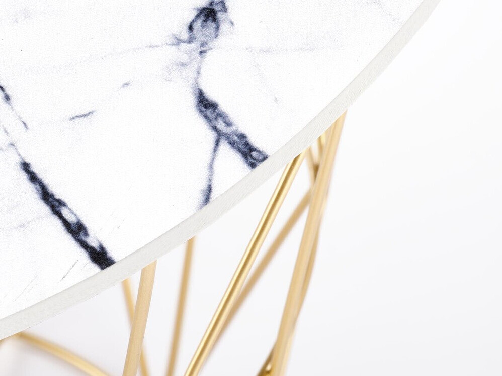 Table basse Houston 1454 (Doré + Marbre blanc)