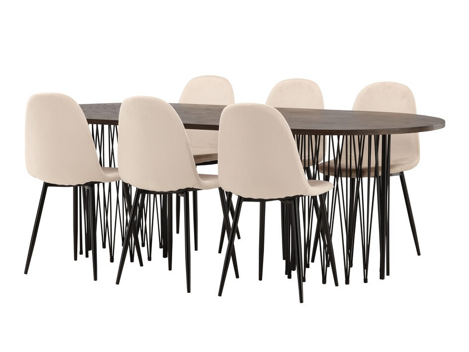 Salle à manger complète Dallas 4062 (Beige + Noir)