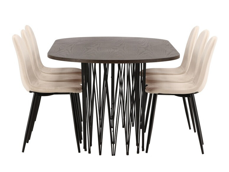 Salle à manger complète Dallas 4062 (Beige + Noir)