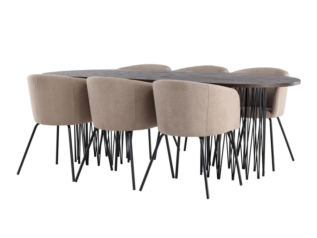 Salle à manger complète Dallas 4063 (Beige + Noir)