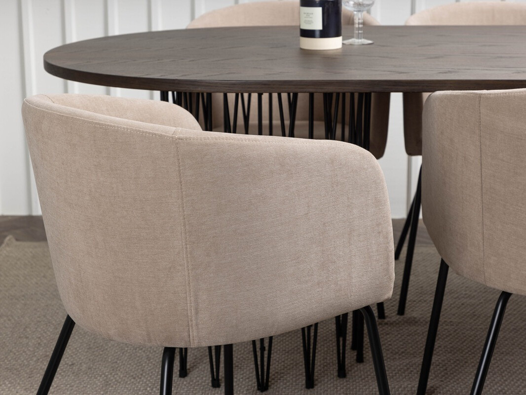 Salle à manger complète Dallas 4063 (Beige + Noir)
