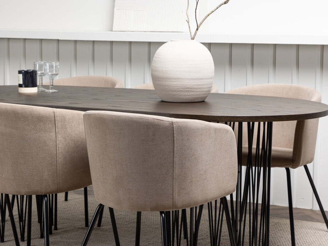 Salle à manger complète Dallas 4063 (Beige + Noir)