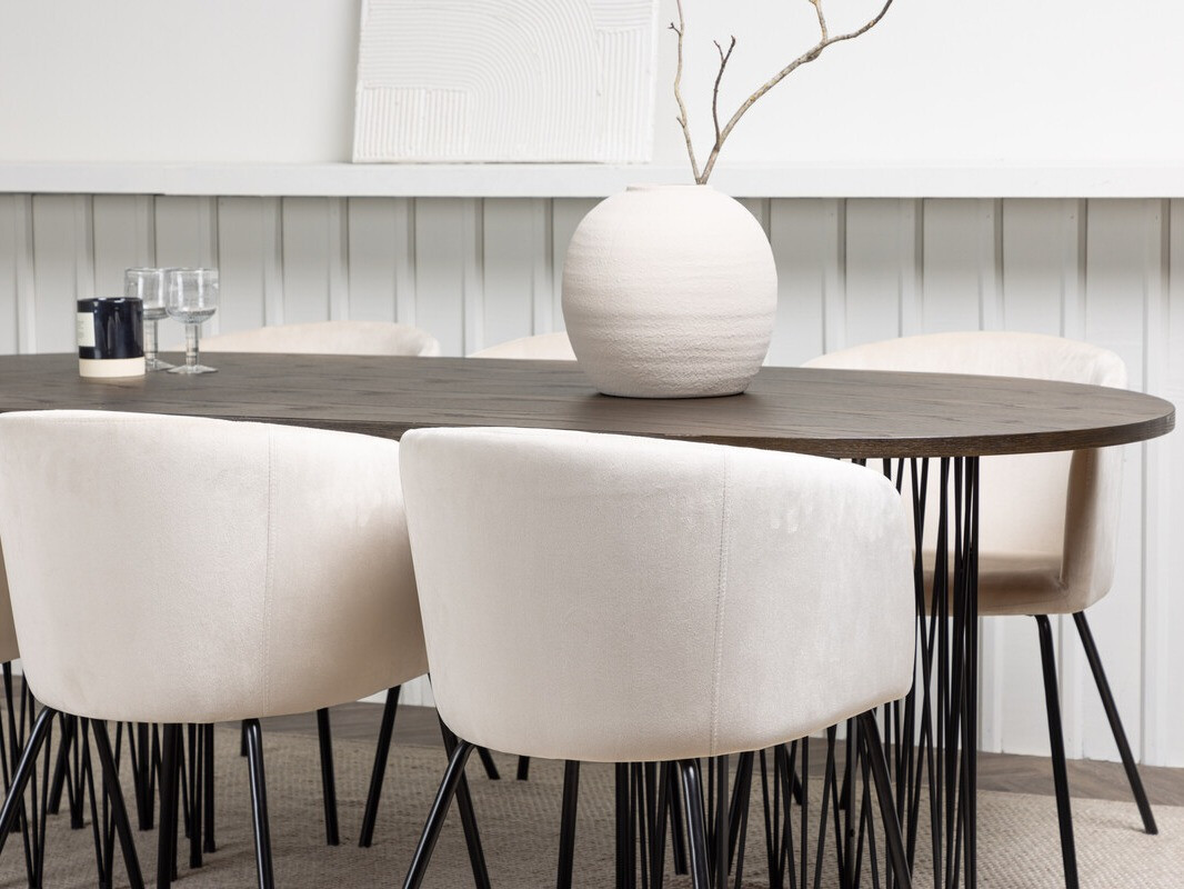 Salle à manger complète Dallas 4063 (Crème + Noir)
