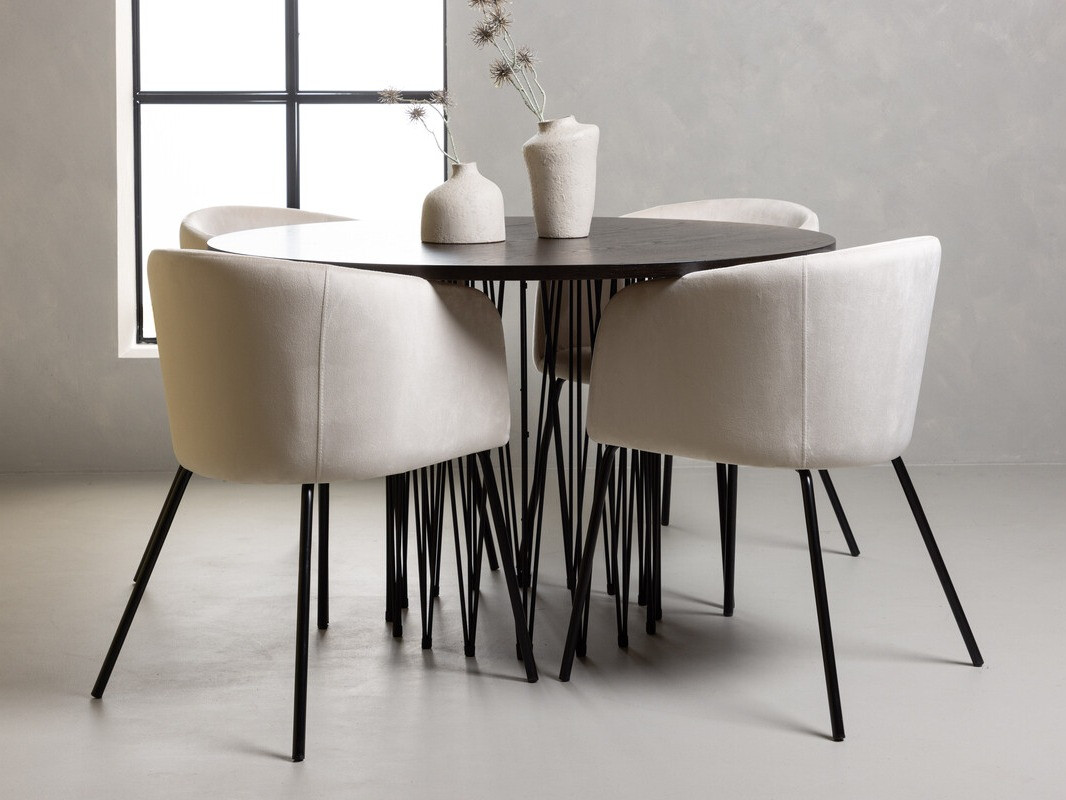 Salle à manger complète Dallas 4068 (Crème + Noir)
